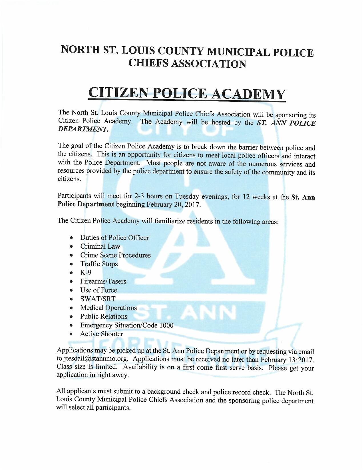 Citizen Police Academy